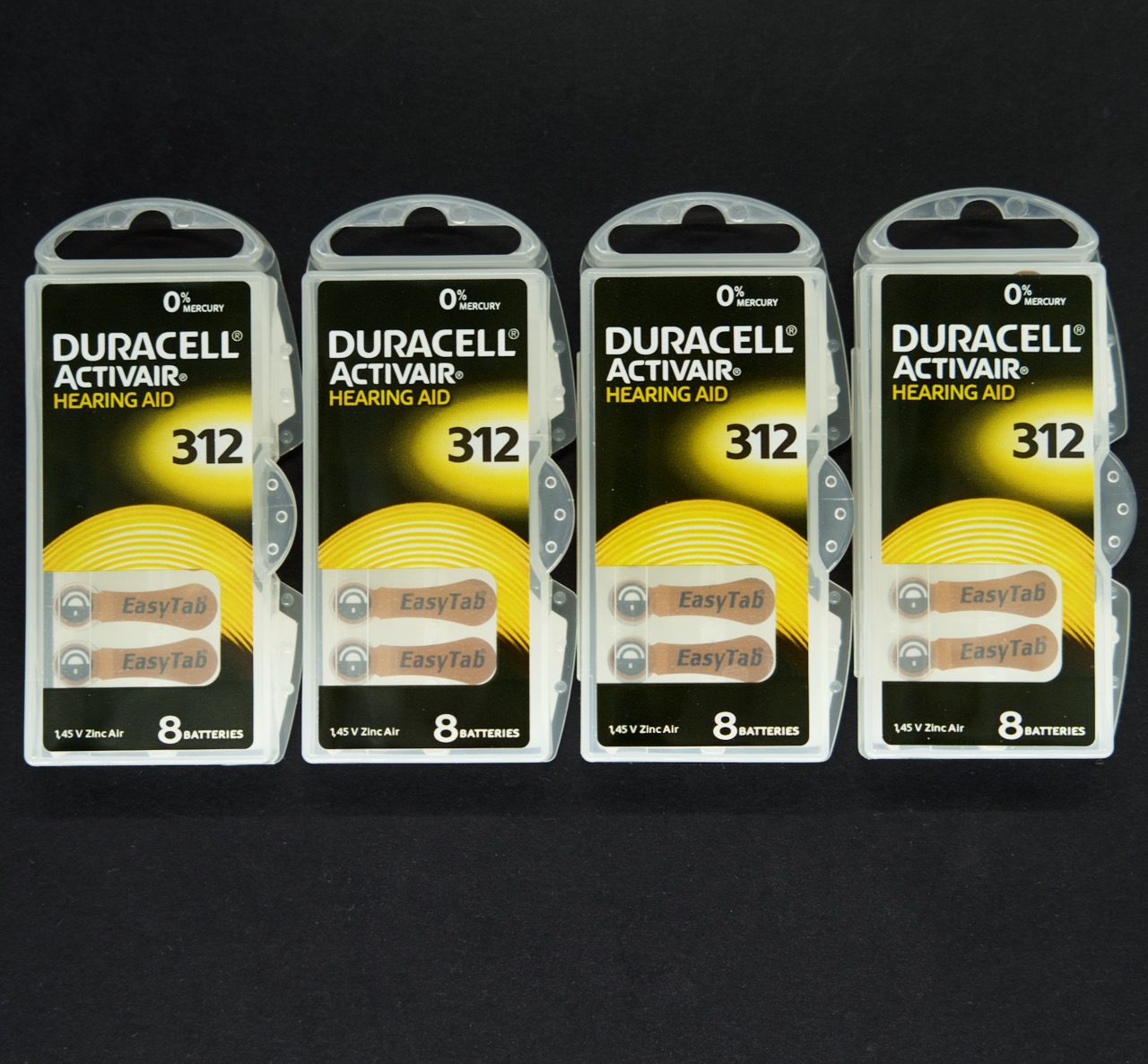 Duracell 312 Hearing Aid Batteries Made in Germany (4 Pack/32 Pieces)